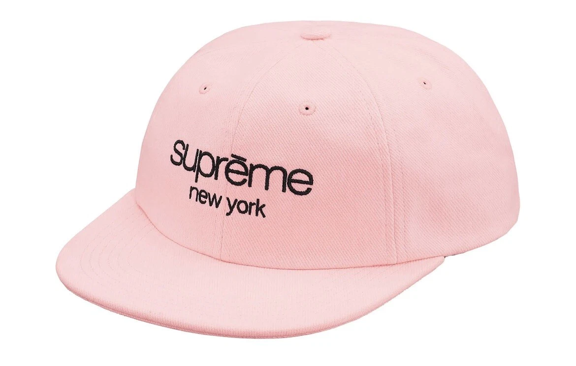 Casquette Supreme Multicolore Sergé Classique Logo 6 Panneaux Rose OS SS18 Neuve