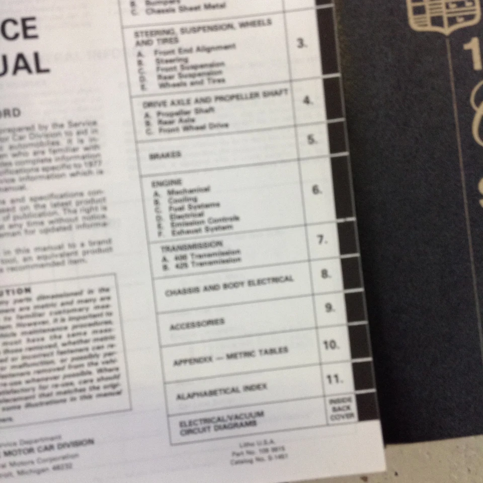 1977 CADILLAC ELDORADOFLEETWOOD DEVILLE SEVILLE Магазин Сервис Ремонт Ручной Набор - Изображение 3 из 4