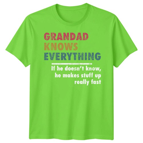 Men Grandad Knows Everything Funny Fathers Day T-Shirt Tee Best Dad Ever Papa#FD - Picture 24 of 34