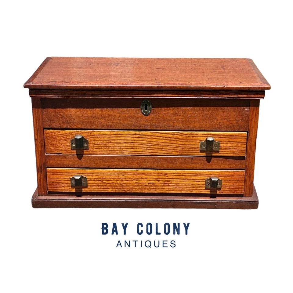 Антикварный картотечный шкаф из дуба и красного дерева - юридический размер и размер Letter - Изображение 3 из 4