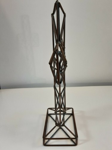 Decoración de cruz de pie de metal 3D marrón - Imagen 3 de 8