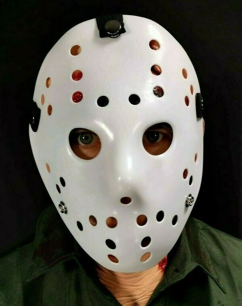 White Hockey Mask Jason Horror Friday Costume Masks Adult Kids | eBay