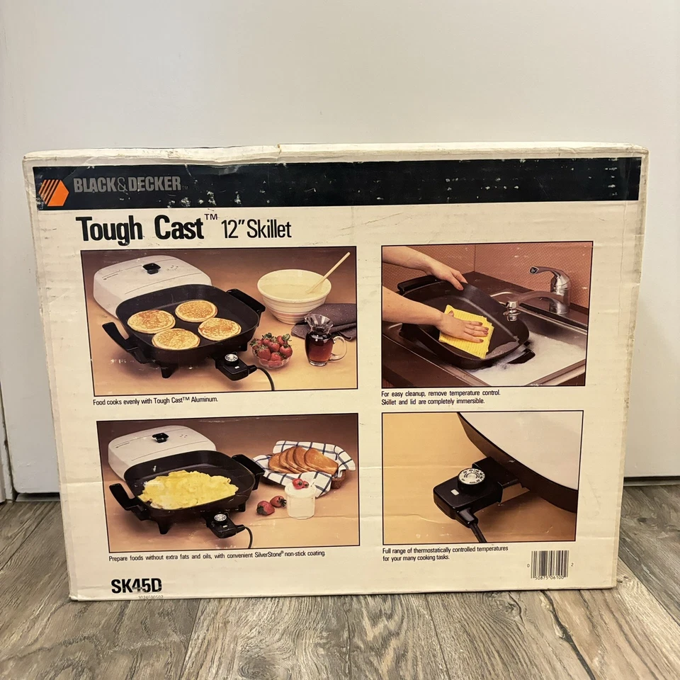 复古 Black & Decker 12 英寸硬铸煎锅电动煎锅 SK45D — 第 2/4 张图片