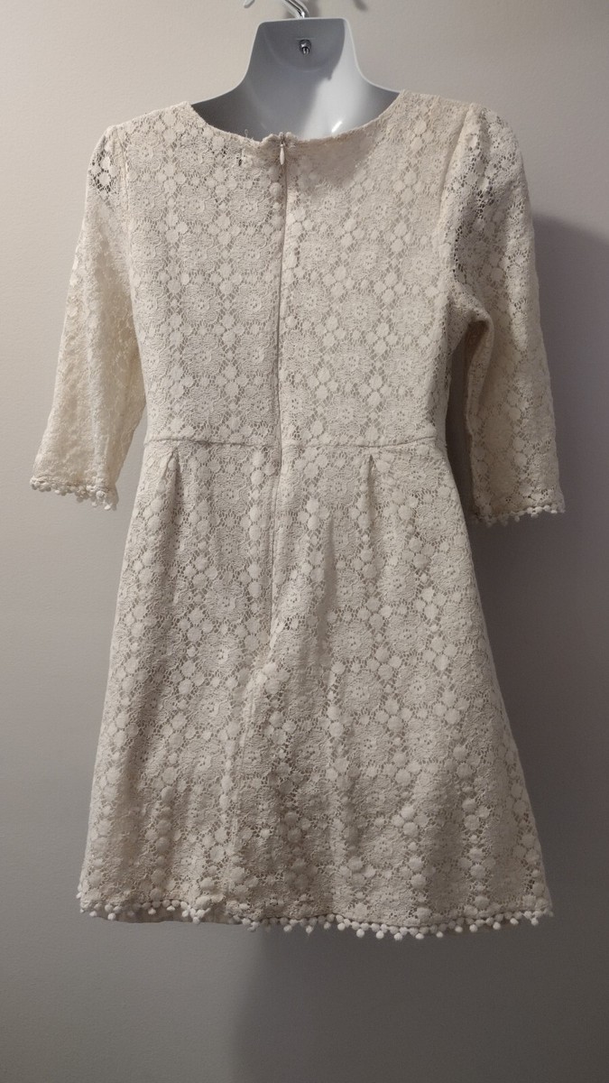 miss chievous lace dress Miss Chievous Ivory Lace Sleeveless Dress Medium Lined