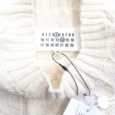 トップス Maison Margiela vintage knit Tops】Maison Margiela Distressed Textured Knit Sweater Linen