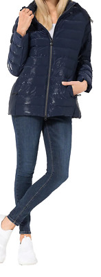 CENTIGRADE ACTIVE Steppjacke abnehmbare Kapuze Glanz-Optik Gr 54 blau NO8-12