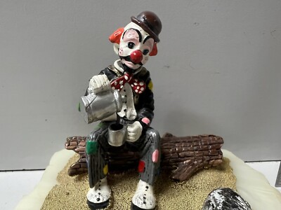 Vintage Ron Lee Clown 1984, Camp Fire Dog Beans coffee 24k Signed