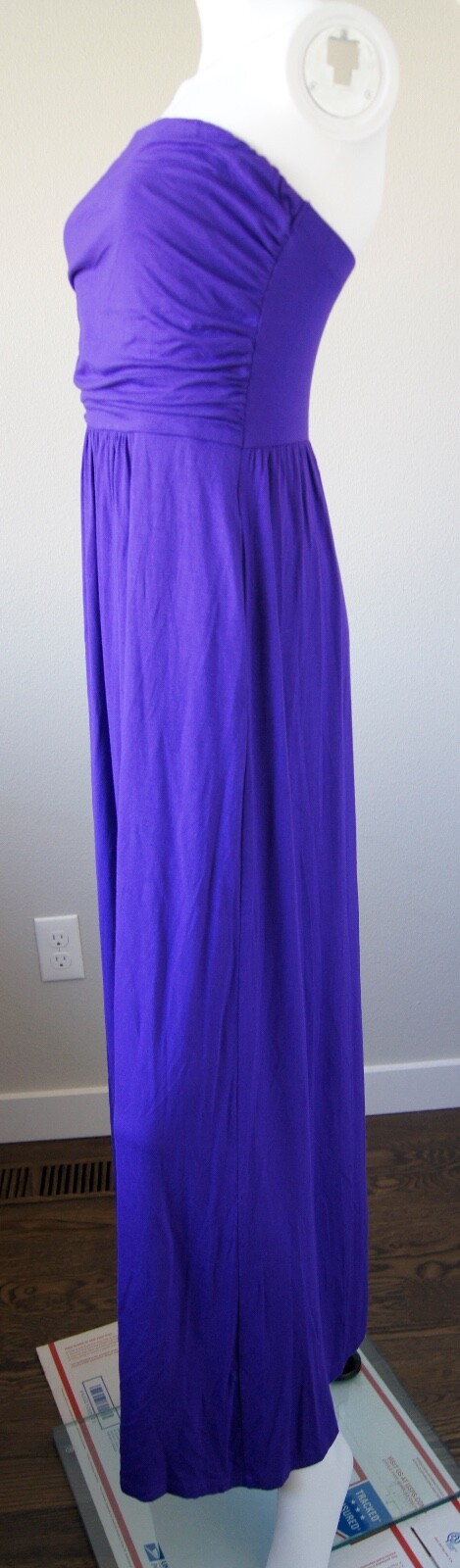 SHOP BASIC USA Solid Deep Purple Strapless Rayon … - image 6