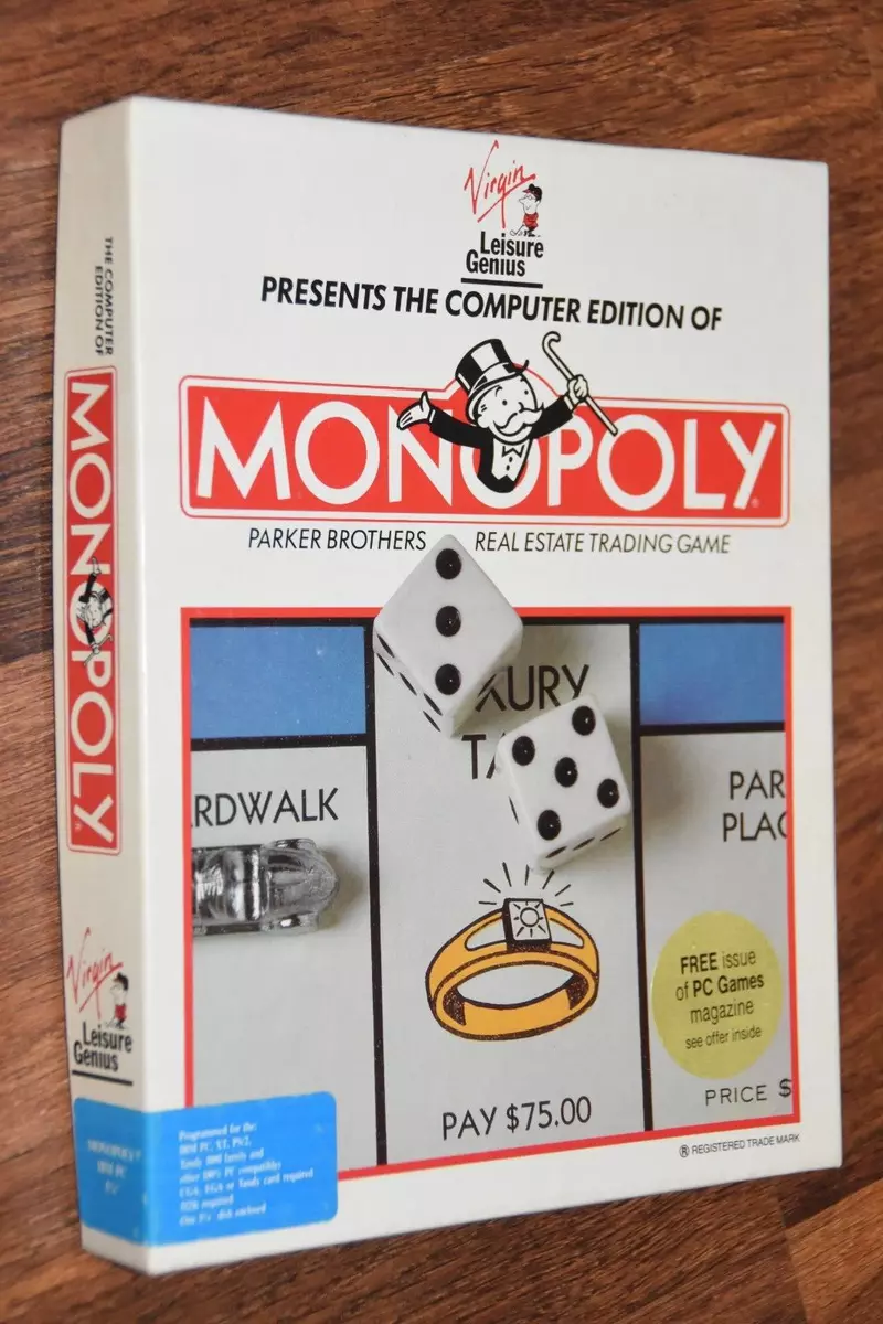 1995 Virgin MONOPOLY Floppy Disk vintage software video game Tandy 1000 IBM  PC