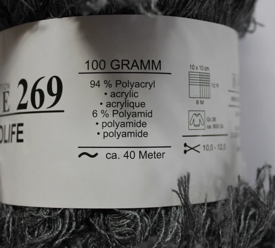 Línea 269 Wildlife Online Hilado Col 0007 Gris 94% Acrílico 6% Nylon 100gr 40m Foto 4 de 4