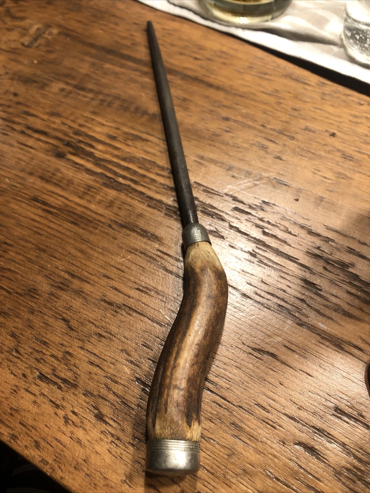 Vintage 12” Steel Knife Sharpening Honing Rod