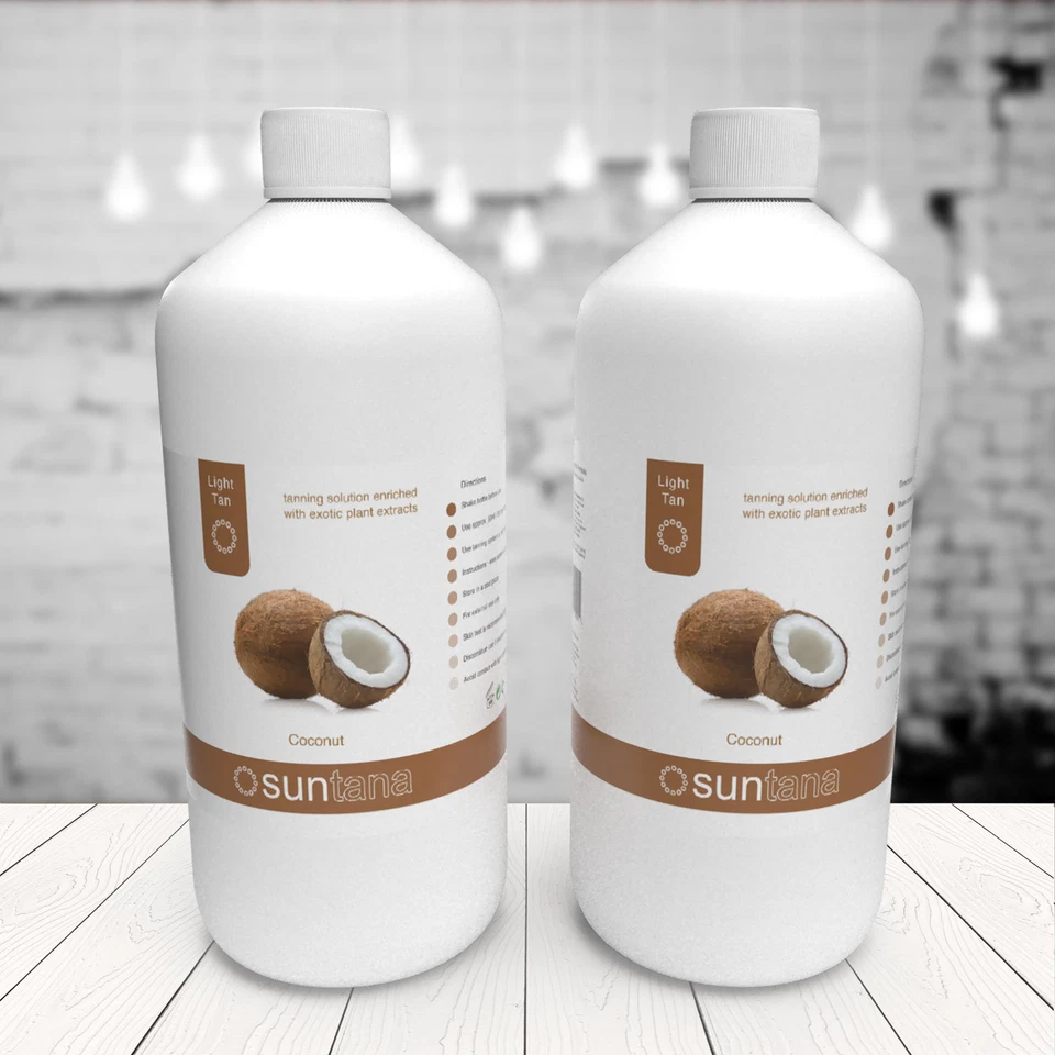 SUNTANA SPRAY TAN LTD 2 x 1000ml Suntana COCONUT Fragranced Spray Tan Solution (8% DHA) 2 litre pack