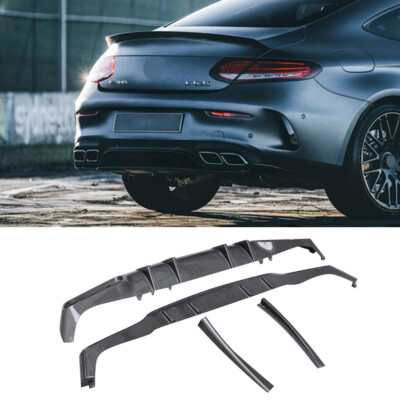For Mercedes Benz W205 AMG C63 2DR 2019UP Carbon Fiber Rear Lip Bumper Diffuser