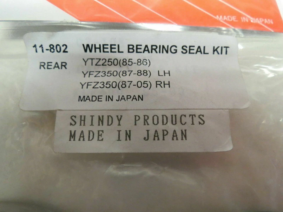 Kit de sello de eje de cojinete de rueda Shindy 11-802 YFZ350 Banshee YTZ250 Tri-Z Foto 2 de 3