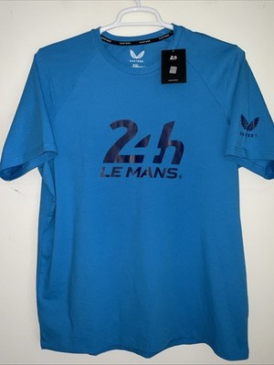 CASTORE OFFICIAL 24h LE MANS CAR RACE BLUE COTTON STRETCH T SHIRT 2XL NWT