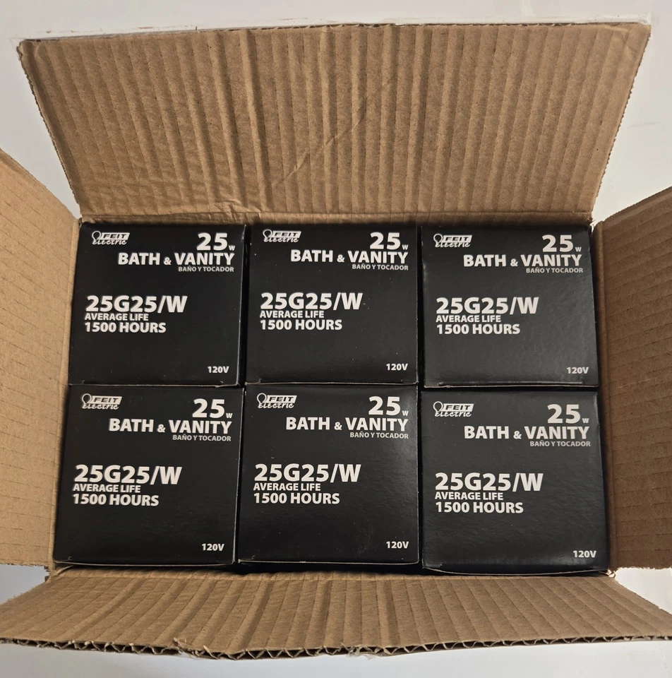 Feit ELECTRIC 25-Watt 120v Double Life 6 bulbs for Bath & vanity 25G25/W/RP6 - Image 4 of 4