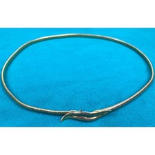 VTG Gold Tone Snake Chain Belt Necklace Skinny Stretch Wavy Clasp 27" Retro 80s