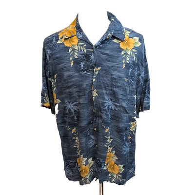 Chemise Hawaïenne Pierre Cardin Rayonne Bleu Floral XL - Photo 1/4