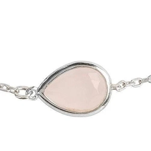 LATELITA Braccialetto Rosa Quarzo Small Gemma Damigella Regalo Argento Sterling - Immagine 3 di 4