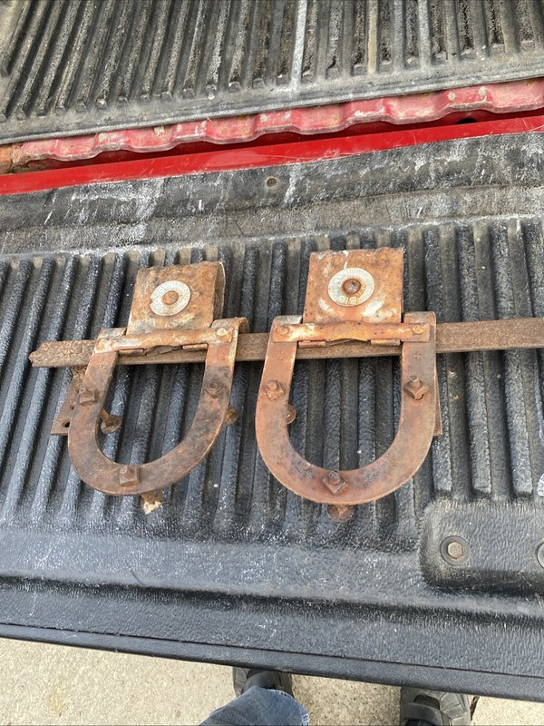 Two Antique Vintage Big 4 Cast-Iron Horseshoe, Barn Door Rollers National Mfg.