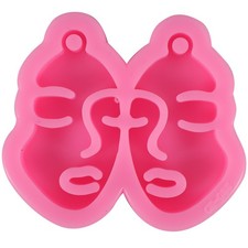 Glossy Girl Face Earring Mold Resin Silicone Mold DIY Epoxy Mould5127