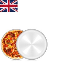 Image of Gourmet Pizza Baking Tray Set - 12 Inch Stainless Steel, Healthy & Durable