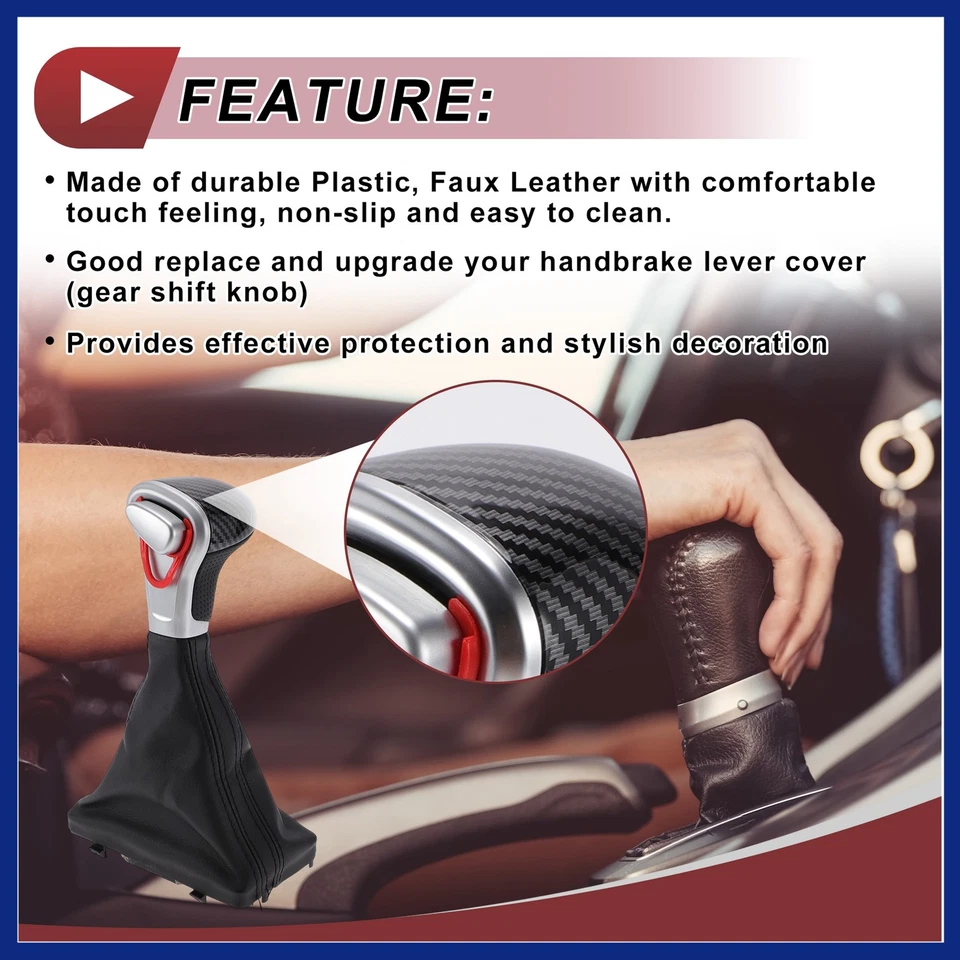 Automatic Gear Shift Knob with Cover for Audi A5 Quattro 08-16 Plastic Black Foto 3 de 4