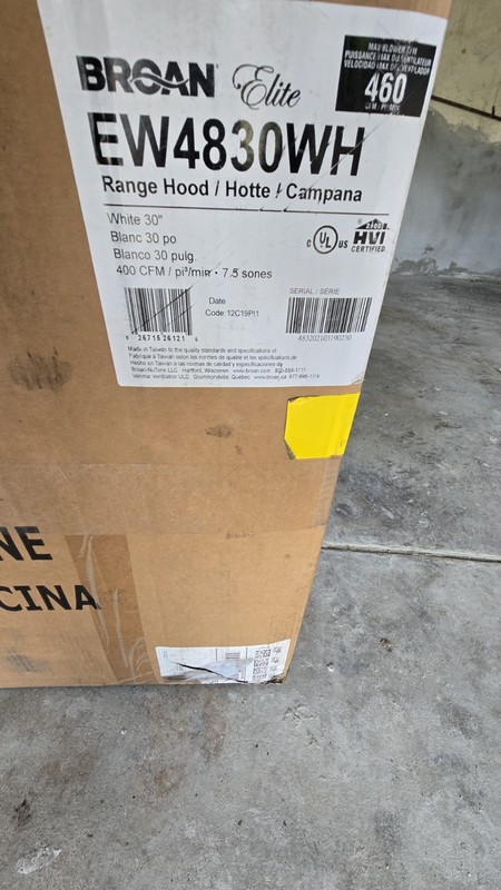 30 inch white wall mounted range hood