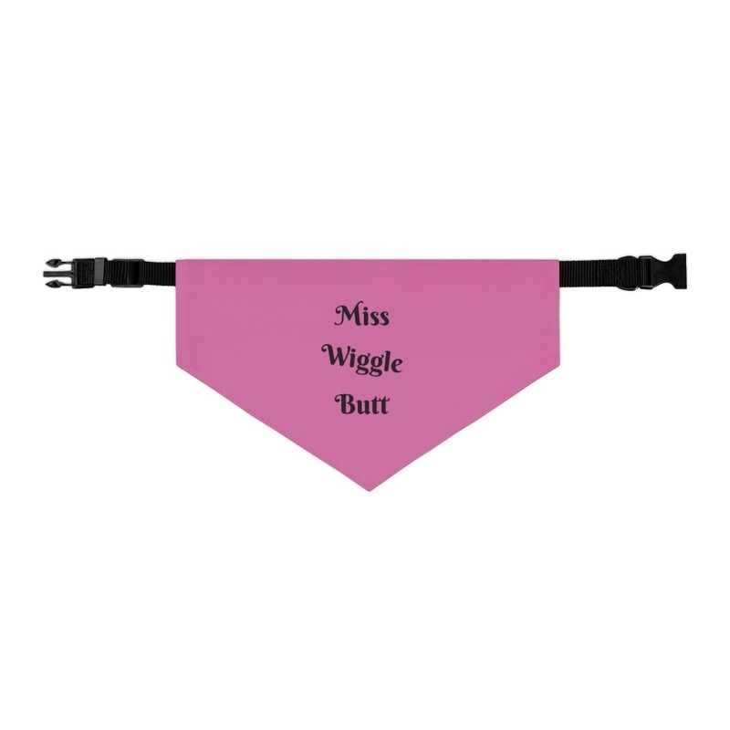 Miss Wiggle Butt Dog Bandana Collar Pink Funny Pet Accessory Cute Stylish