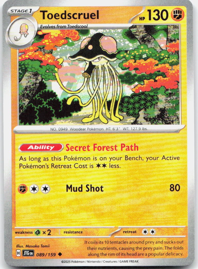 Toedscruel 089/159 89 SV09 Journey Together U NM English Pokémon