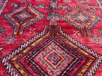 RED ANTIQUE RUG 5x10 HAND-KNOTTED oriental geometric tribal vintage HANDMADE 6x9