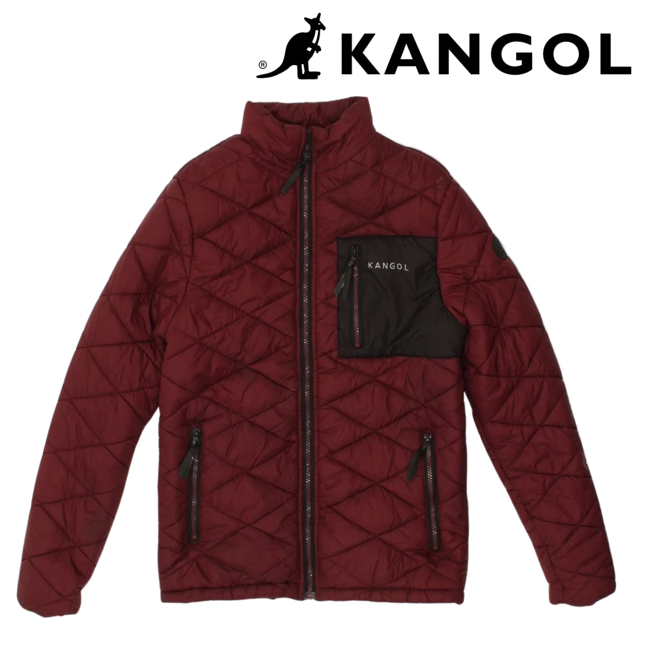 Mens Kangol Coat Jacket Quilted Padded Lightweight Zip Up Smart Casual UK S M L