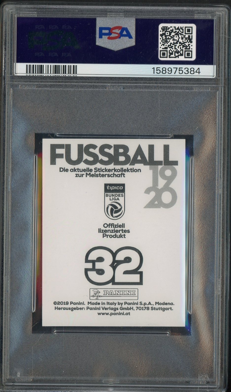 2019 Panini Fussball Bundesliga Soccer #32 Erling Haaland RC Rookie PSA 9 view 2