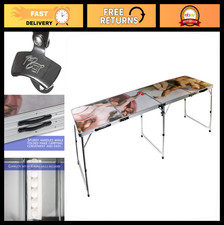 8' Portable Folding Beer Pong Table with Built-in Bottle Opener - Party Game Acc