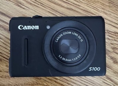Canon PowerShot S100 Digital Camera Black 12.1 Megapixels 5x Optical Zoom
