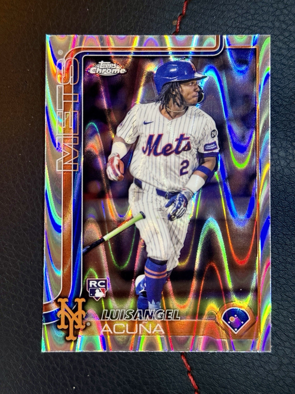 2025 Topps Chrome - Luisangel Acuna #56 RayWave Refractor (RC)