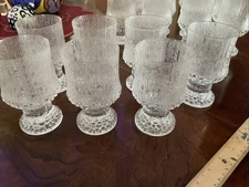 Iittala Ultima Thule Footed Wine Glasses Set of 7 Designed by Tapio Wirkkala VTG