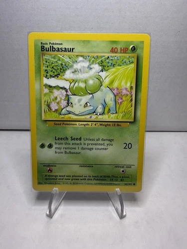 Bulbasaur 44/102 - Common 1999 English Base Set Pokemon Card - Near Mint NM & LP