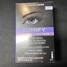 Bausch  Lomb Lumify Preservative Free Redness Reliever Eye Drops Exp 04/2026