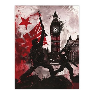 UK Anarchy Big Ben Tower London Painting Wall Art Poster Print