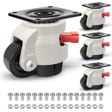 Quality Upgraded Leveling Castors with Adjustable Ratchet Handle, 1000Kg Load Ca