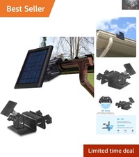 Weatherproof Adjustable Gutter Mount for Ring Solar Panels - Black Aluminum