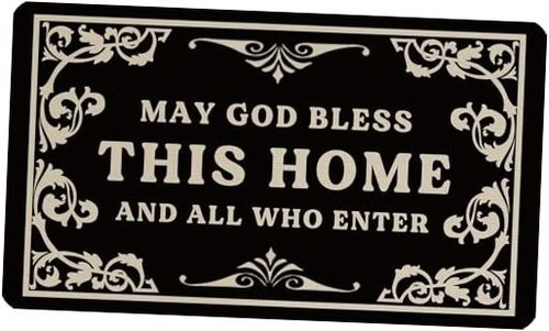 May God Bless This Home and All Who Enter Doormat 30x17 Inch Funny Holiday