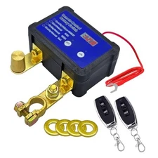 Remote Battery Disconnect Switch 12V W/Voltmeter,  240A 240A Top Post Neg