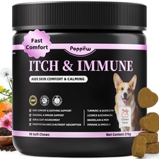 Itch Relief for Dogs - Turmeric Supplements for Itching Skin Comfort Coat He...