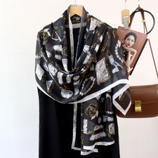 Sciarpa scialle 100% seta bracciale stampa bandana 110cmX110cm fazzoletto da collo avvolgente 