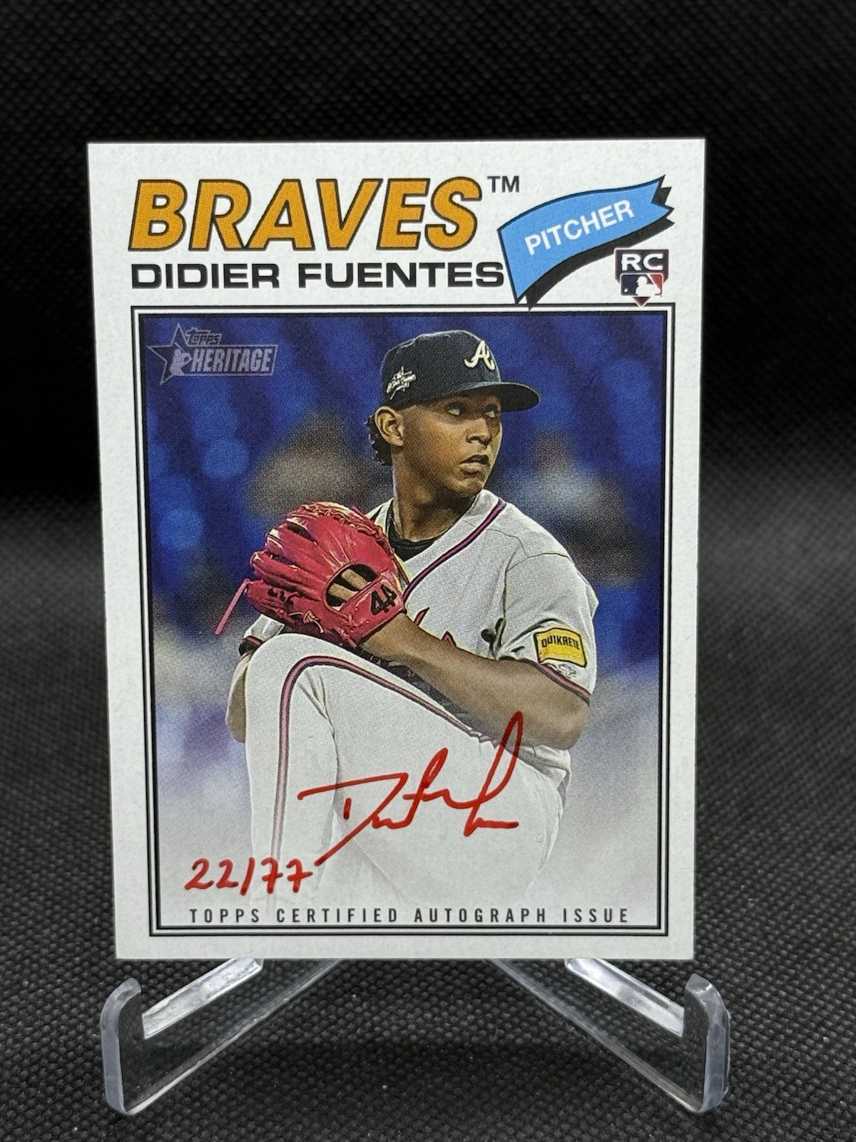 2026 Topps Heritage Didier Fuentes Red Ink Real One Auto /77 Braves Rookie RC