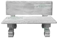 Panchina da giardino in Cemento e Marmo con Schienale cm 130 Grigio arredo villa