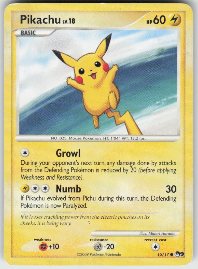 PIKACHU 15/17 COMMON POP SERIES 9 NM