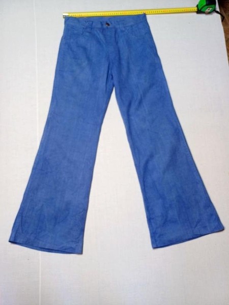 Women Vintage Flared Jeans Turquoise 28 / M